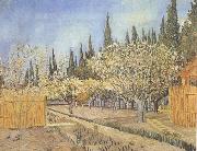 Orchard in Blossom,Bordered by Cypresses (nn04), Vincent Van Gogh